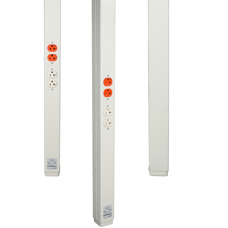 Wiremold 25DTP Series 10' Tele-Power Pole, With Isolated Ground, Ivory
