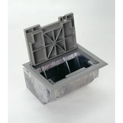 Wiremold Three Gang Raised Floor Box with Black Tie