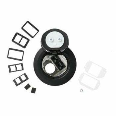 Wiremold 4AT Prewired Dual Service Controlled Receptacle Evolution Poke-Thru Device-Black