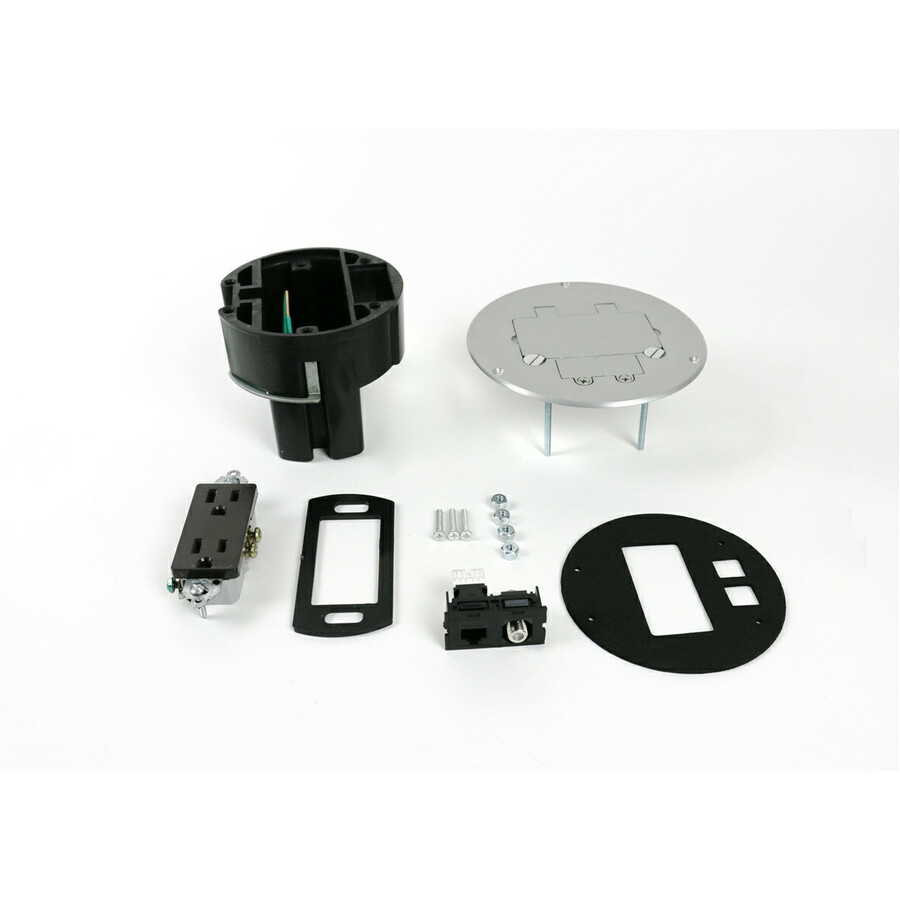 Wiremold 863DRGFICOMAL Series Dual Service Floor Box Kit