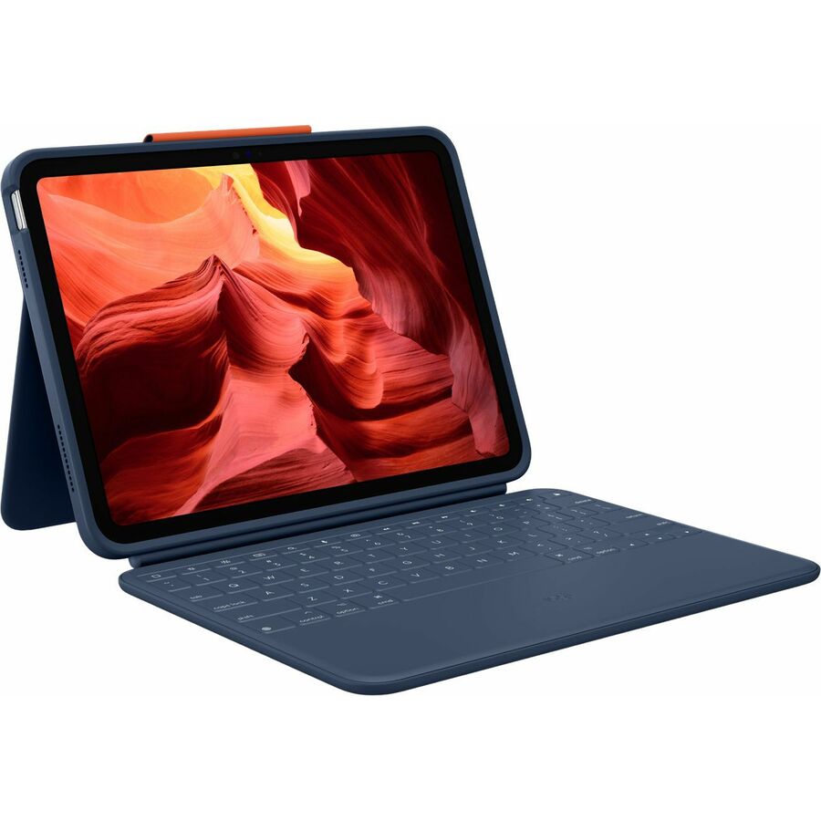 Logitech Rugged Combo 4 Rugged Keyboard/Cover Case (Folio) for 10.9" Apple iPad (10th Generation) Tablet - Classic Blue