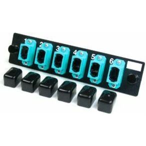 Ortronics Q-Series, OFP Adapter Panel 6-MPO 50 micron aqua feed-through adapters, type A
