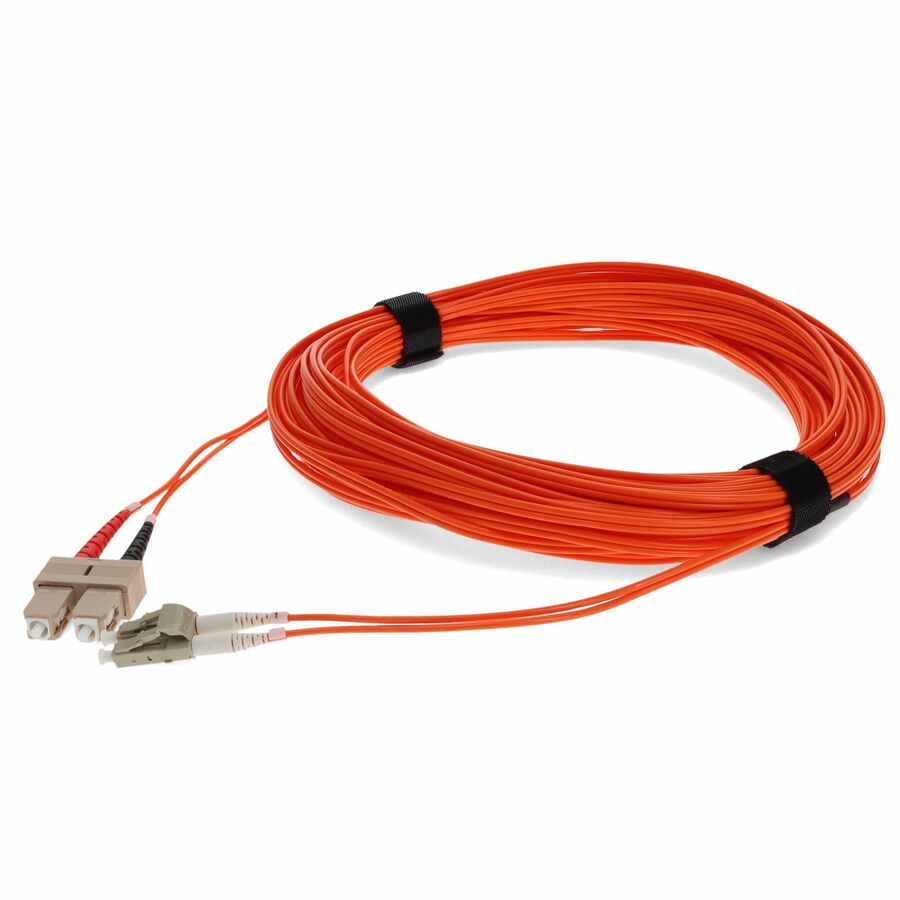 AddOn 30m SC to LC Orange OM2 Duplex OFNR (Riser-Rated) TAA Fiber Patch Cable