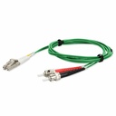 AddOn 1m ST to LC Green OM4 Duplex OFNR (Riser-Rated) Fiber Patch Cable