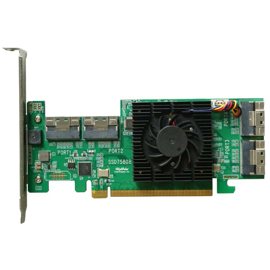 HighPoint SSD7580B PCIe Gen4 U.2 NVMe RAID Controller