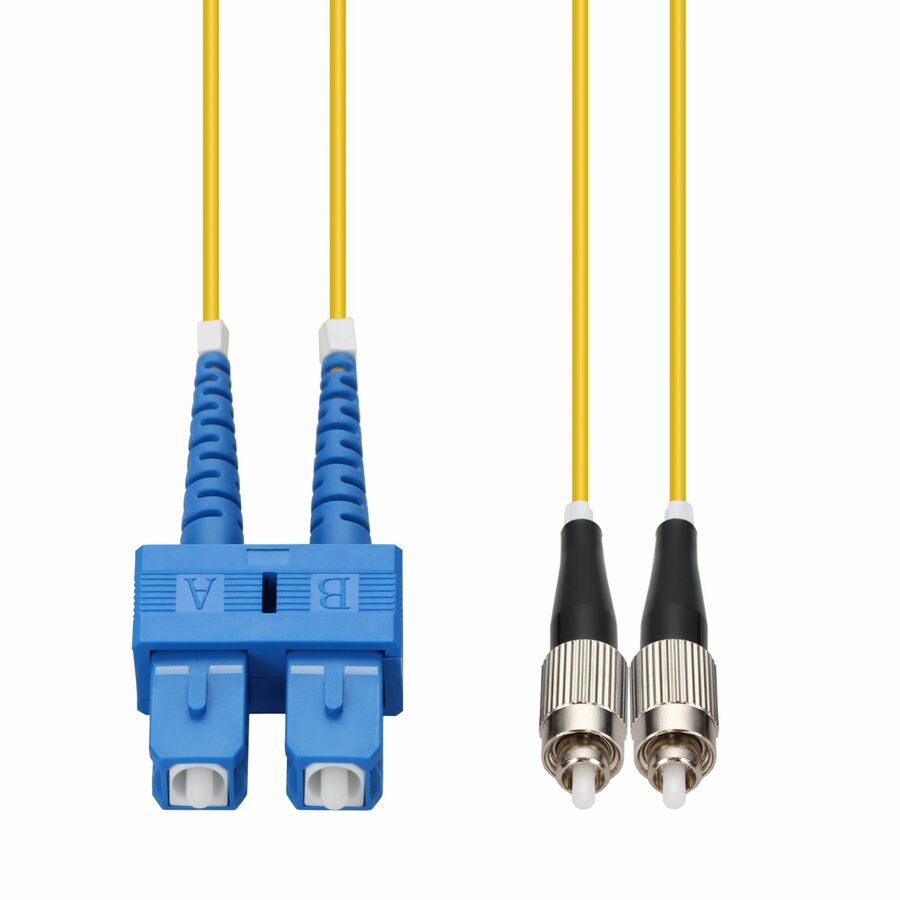 AddOn 1m SC to FC Yellow OS2 Duplex OFNR (Riser-Rated) SMF Fiber Patch Cable