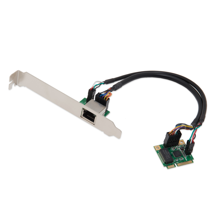 SYBA Single Port Gigabit Mini PCI-e Network Card 1-port RJ-45 1000Mbps 1000BASE-T