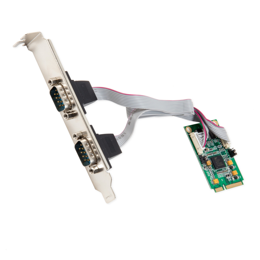 IO Crest 2 Port Serial Mini PCI-e Controller Card (RS-232, DB9, RS-422, RS-485)