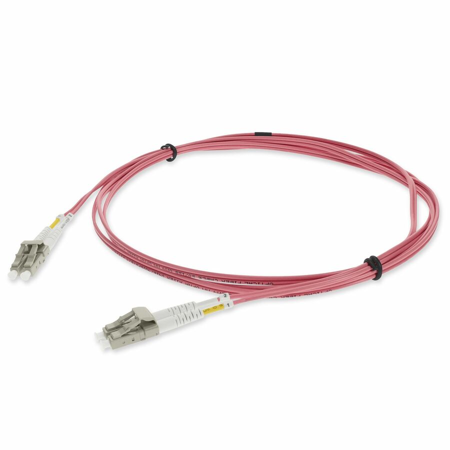 AddOn 3m LC to LC Pink OM4 Duplex OFNR (Riser-Rated) Fiber Patch Cable