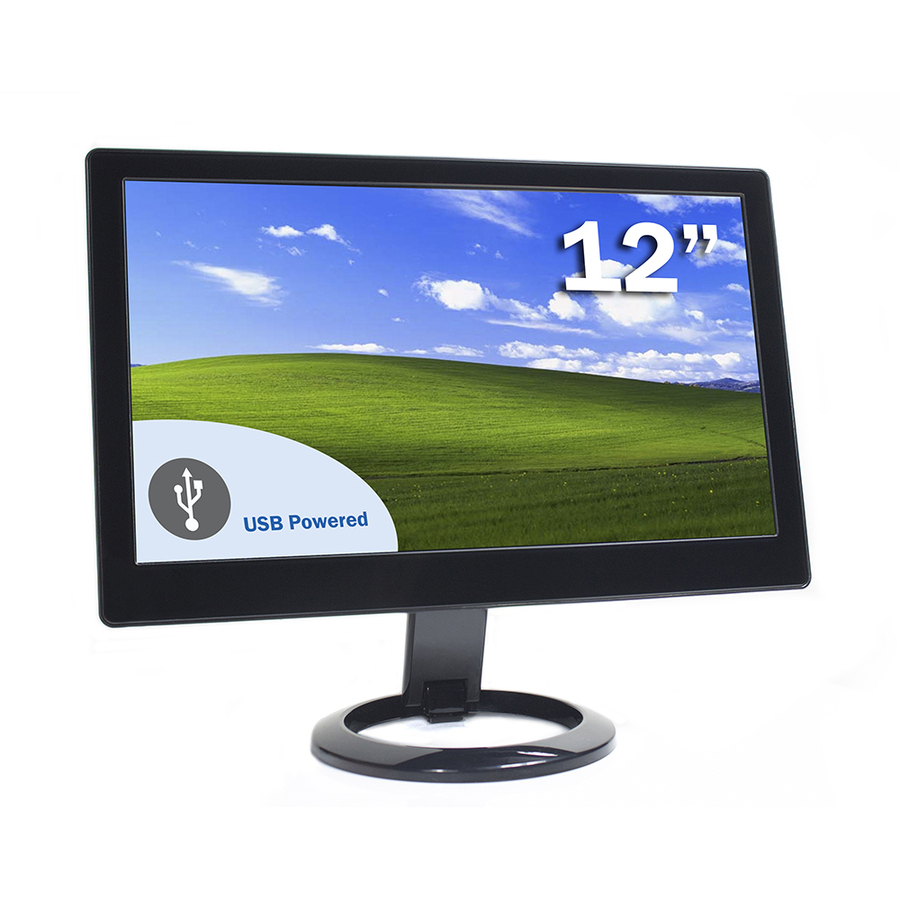 DoubleSight Displays DS-12U 12" Class WXGA LCD Monitor - Black - TAA Compliant
