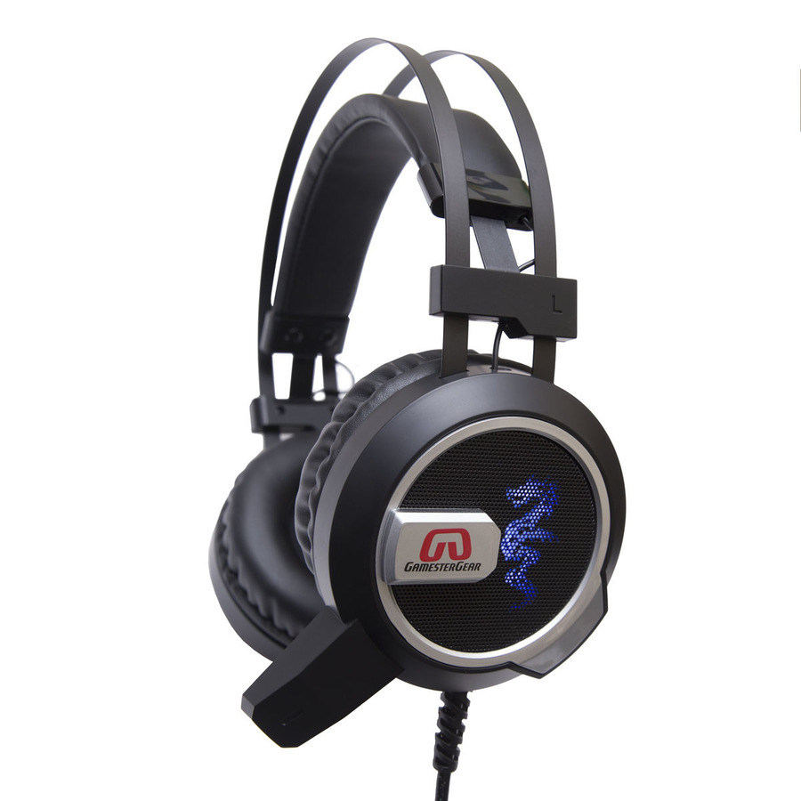 GamesterGear Falcon Over the Ear Stereo PC Gaming Headset with Microphone LED Lights