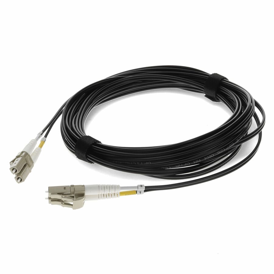 AddOn 10m LC to LC Black OM4 Duplex OFNR (Riser-Rated) Fiber Patch Cable