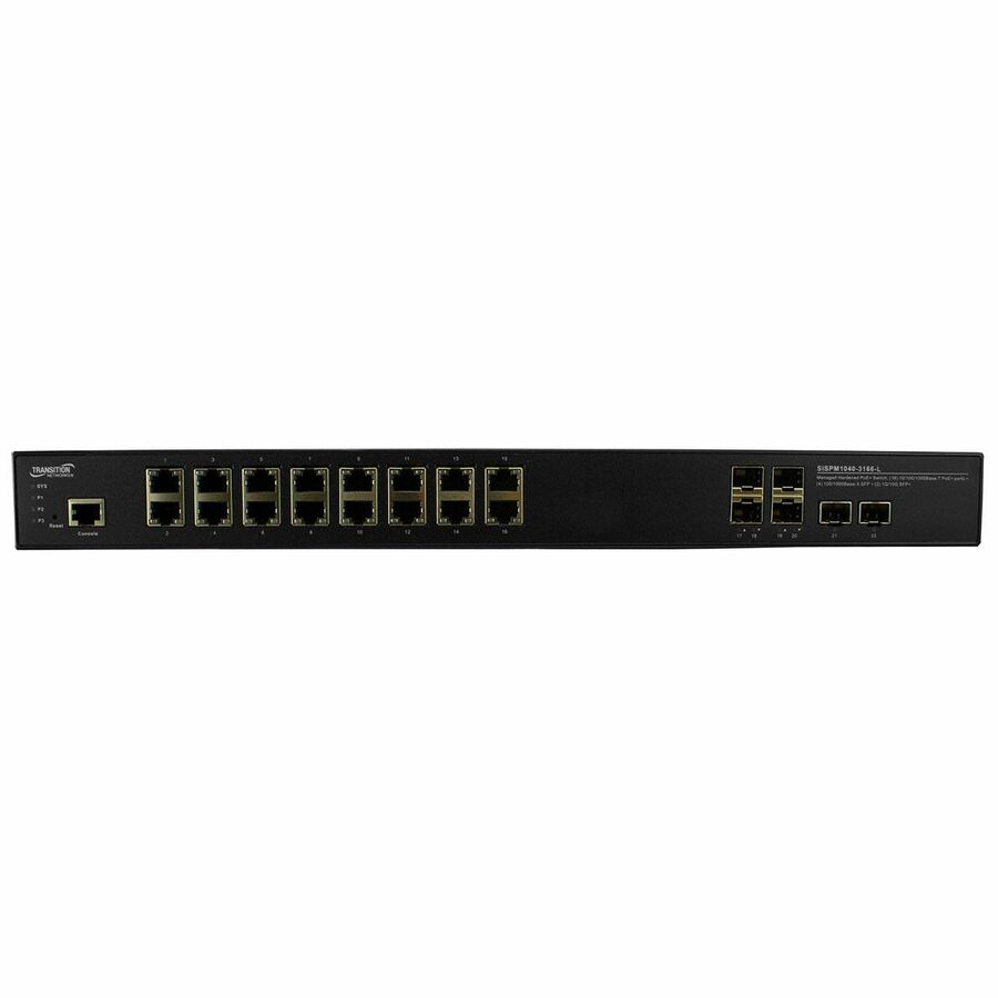 Lantronix Managed Hardened Gigabit Ethernet PoE+ Rack Mountable Switch