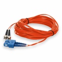 AddOn 1m ST to SC Orange OS2 Duplex OFNR (Riser-Rated) SMF Fiber Patch Cable