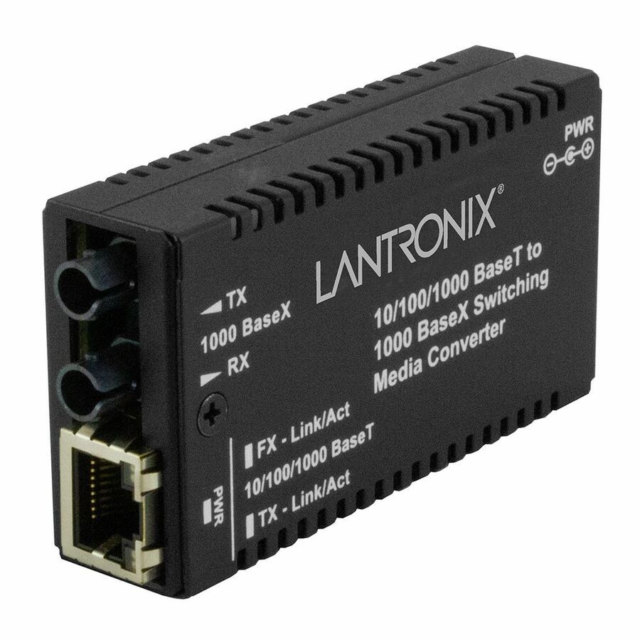 Lantronix M/GE-PSW-SX-01(ST) Transceiver/Media Converter