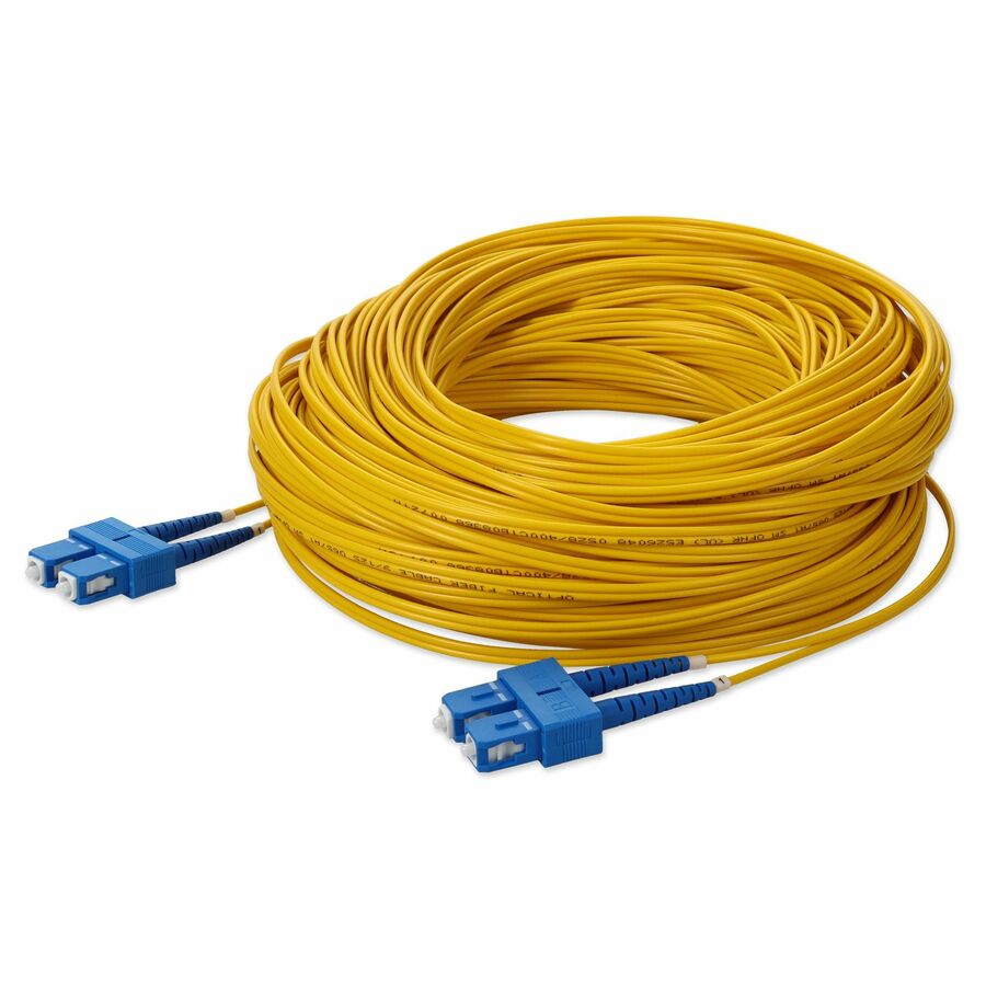 AddOn 12m SC to SC Yellow OS2 Duplex OFNR (Riser-Rated) TAA SMF Fiber Patch Cable