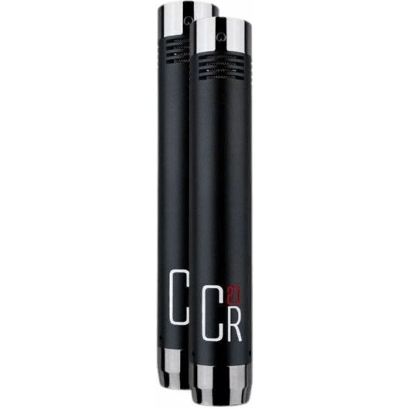 MXL Microphones CR21 PAIR Condenser Microphone for Acoustic Instrument, Piano, Drum, Studio - Matte Black, Black Chrome