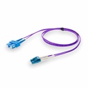 AddOn 2m SC to LC Purple OS2 Duplex OFNR (Riser-Rated) SMF Fiber Patch Cable