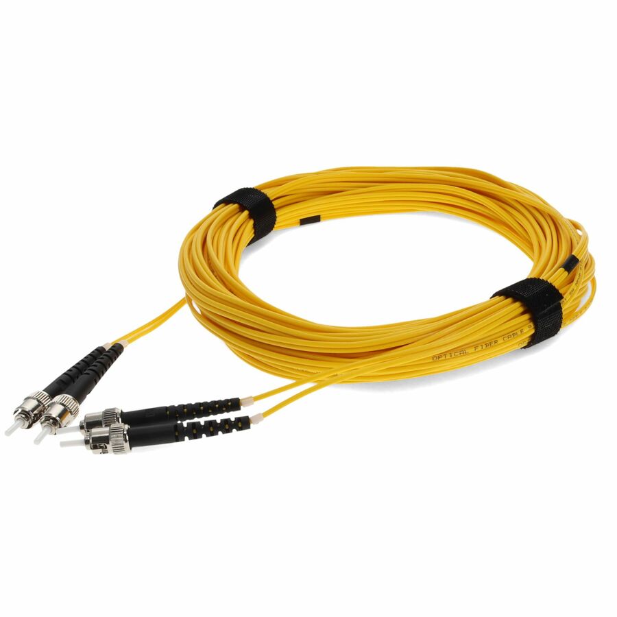AddOn 18m ST to ST Yellow OS2 Duplex OFNR (Riser-Rated) TAA SMF Fiber Patch Cable