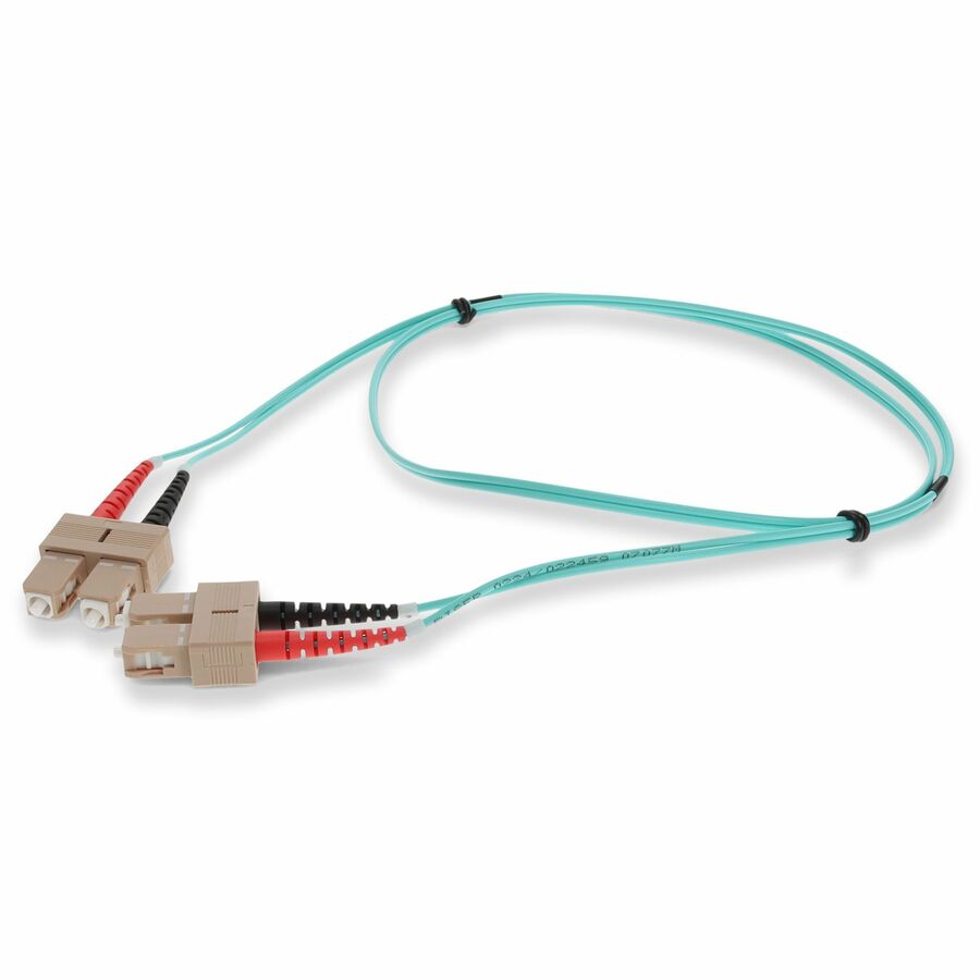 AddOn 3m SC to SC Aqua OM4 Duplex OFNR (Riser-Rated) TAA Fiber Patch Cable
