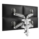Chief KX Low-Profile Quad Monitor Arm Desk Mount - For 10-32 inch Displays - VESA Desk Mount - White
