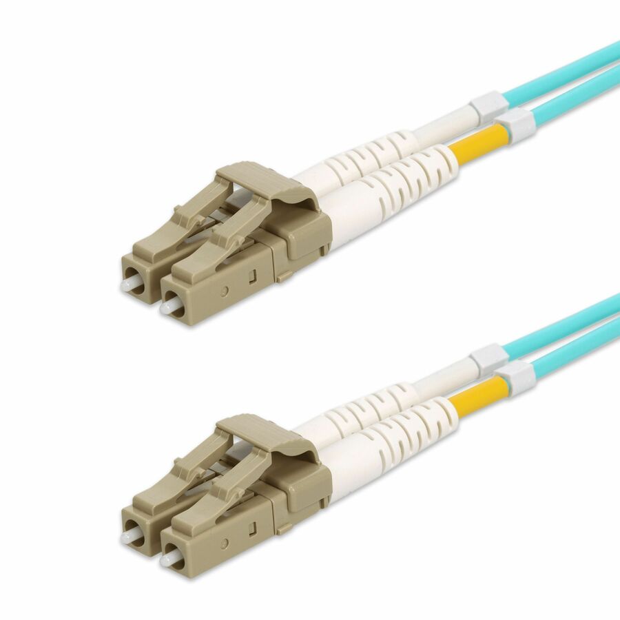 AddOn 1m LC to LC Aqua OM4 Duplex Armored Fiber Patch Cable