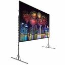 Da-Lite Fast-Fold Deluxe Projection Screen System - Drapery Presentation Kits - Black Hardware - Black Drapes - 163in