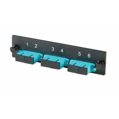 Ortronics Q-Series OFP Adapter Panel 3-SC-Duplex Aqua adapters