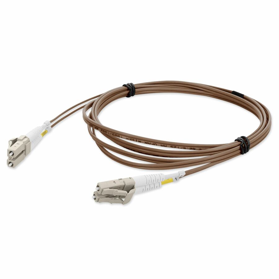 AddOn 3m LC to LC Brown OM1 Duplex OFNR (Riser-Rated) MMF Fiber Patch Cable