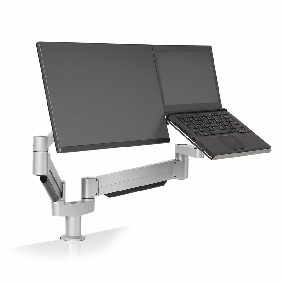 HAT Design Works 7050-800-500SR-124 Mounting Arm for Monitor, Notebook - Silver - Landscape/Portrait - TAA Compliant