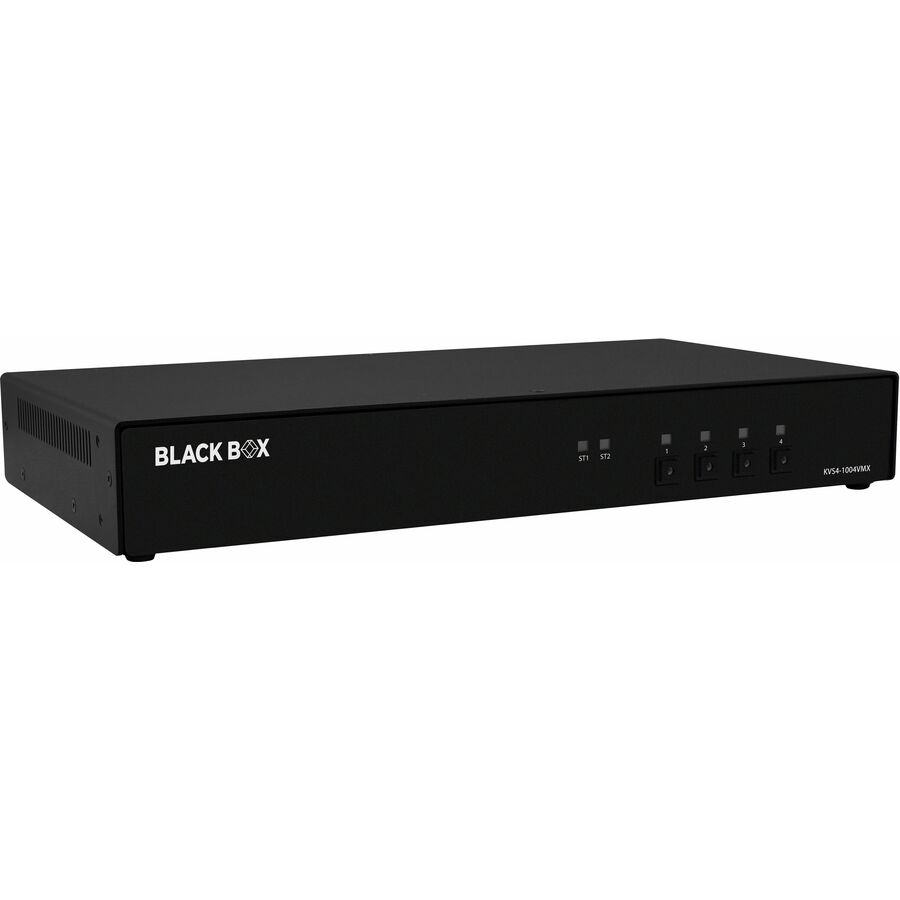 Black Box KVM Switch, NIAP 4.0 Certified - 4-Port, Single-Monitor, DisplayPort with MST, HDMI Out, CAC