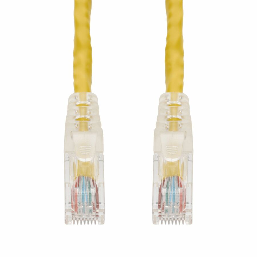 AddOn 15ft Yellow CAT 6A PVC Ethernet Cable Snagless Easy Clear Boot TAA RJ-45 M/M