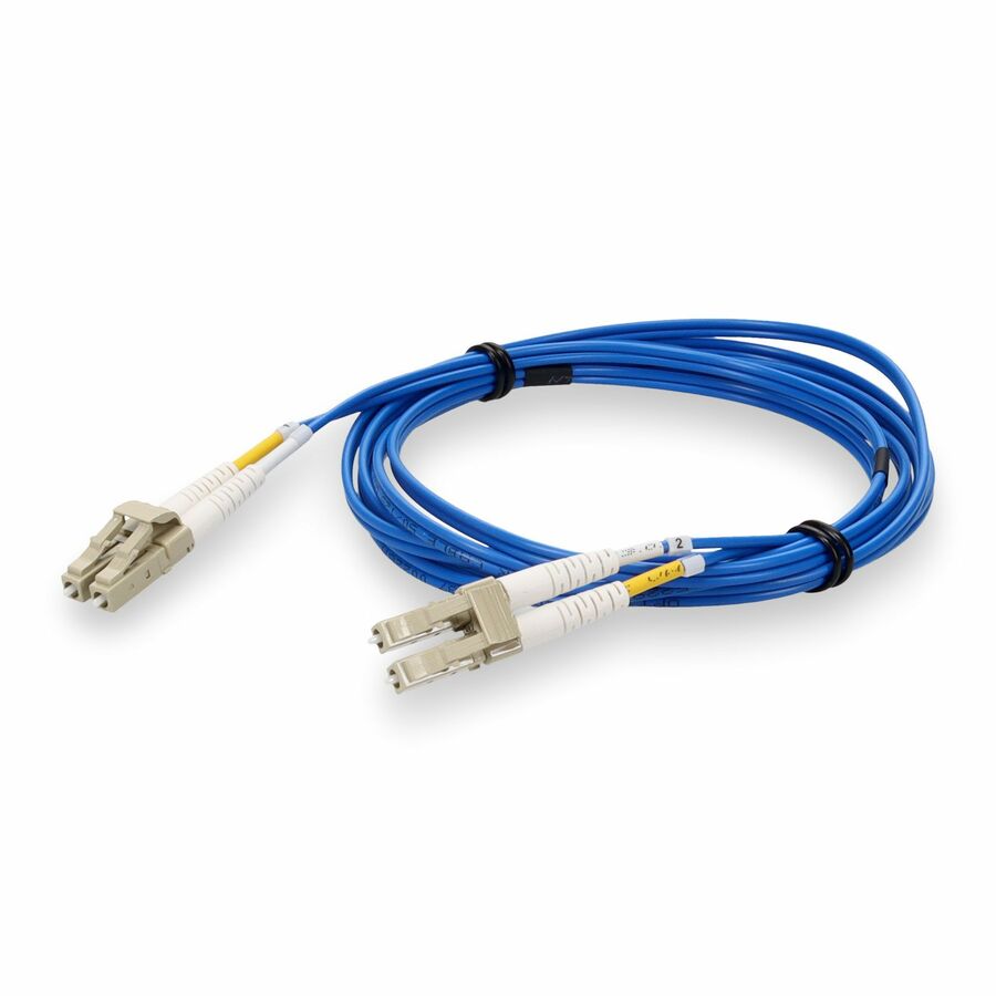 AddOn 10m LC to LC Blue OM4 Duplex OFNR (Riser-Rated) TAA Fiber Patch Cable