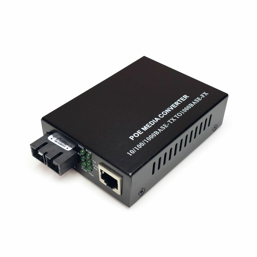 Black Box Gigabit Ethernet (1000-Mbps) PoE+ Media Converter - 10/100/1000-Mbps Copper to 1000-Mbps Fiber