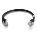 C2G 0.3m Cat6a Booted Shielded (SSTP) Network Patch Cable - Black