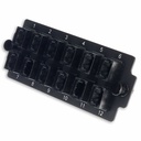 AddOn HDM Series 12-Port MPO Adapter Plate for the HDM rackmount systems, featuring twelve black MPO adapters