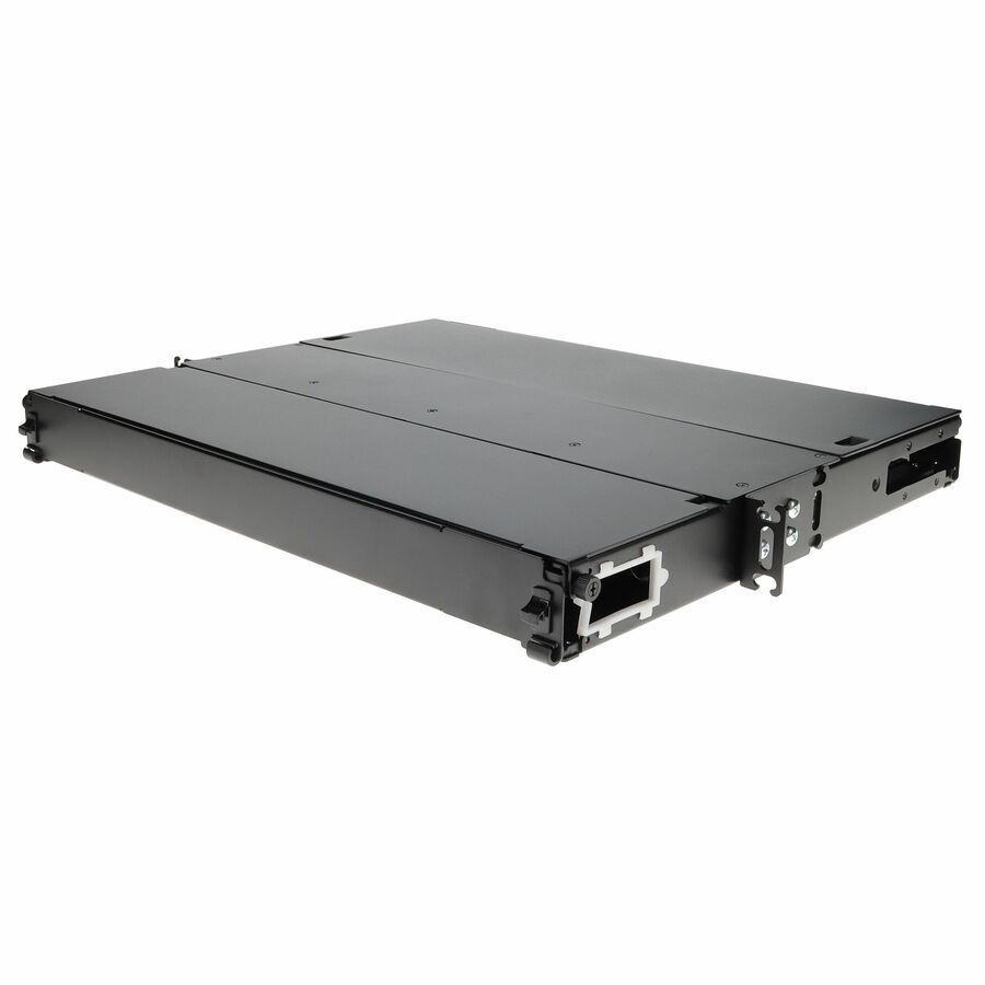 AddOn HDM Enclosed Series 1RU Rackmount Panel modular fiber chassis supporting up to four HDM Cassettes or Adapter Plates