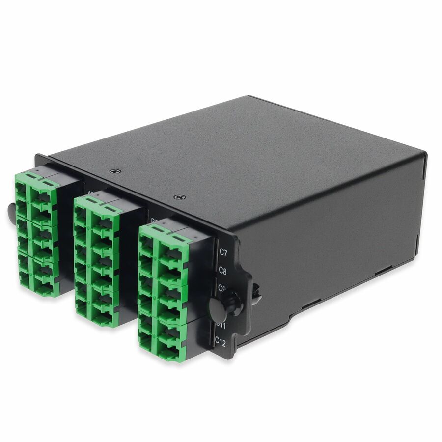 AddOn HDM Breakout Cassette 3x MPO-12 to 36x LC/APC provides high-density MPO-to-LC/APC breakout connectivity within HDM rackmount systems