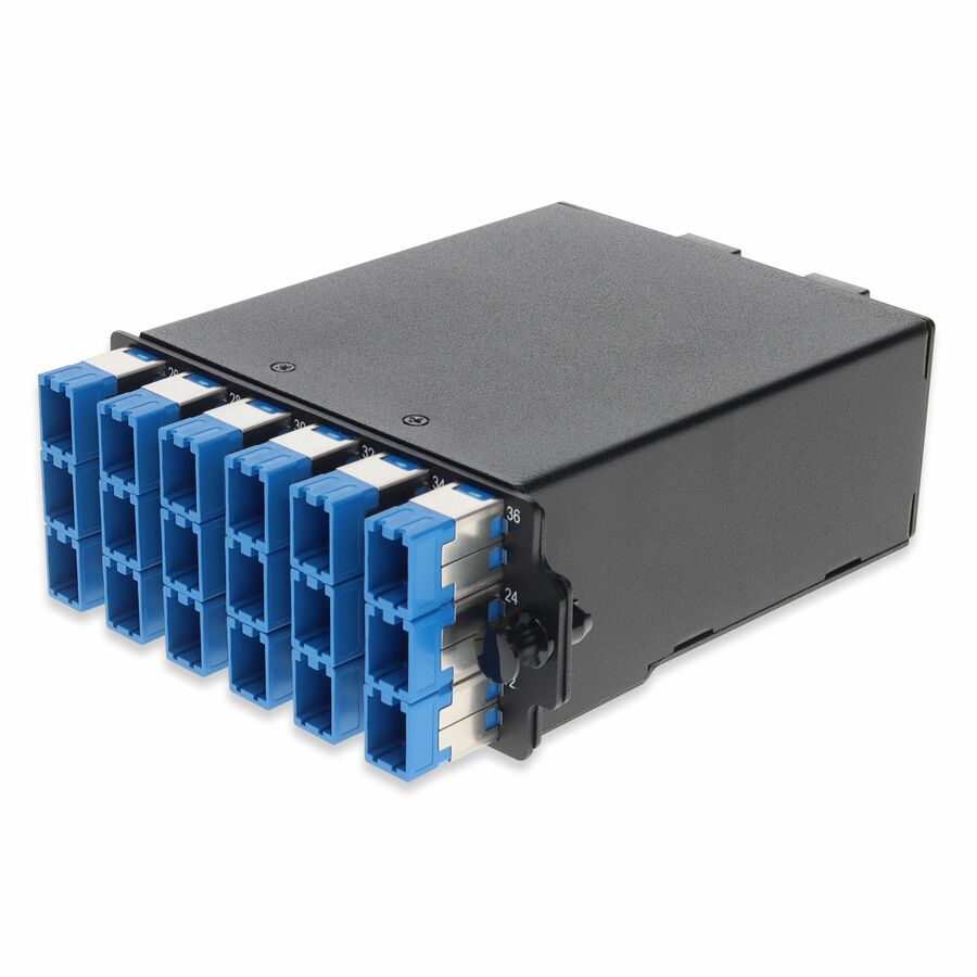 AddOn HDM Breakout Cassette 6x MPO-12 to 72x SN/UPC delivers high-density MPO-to-SN/UPC breakout connectivity within HDM rackmount systems