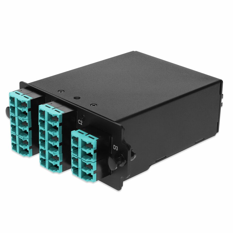 AddOn HDM Breakout Cassette 4x MPO-8 to 32x LC/PC Multimode delivers high-density base-8 MPO to LC/PC breakout connectivity within HDM rackmount systems