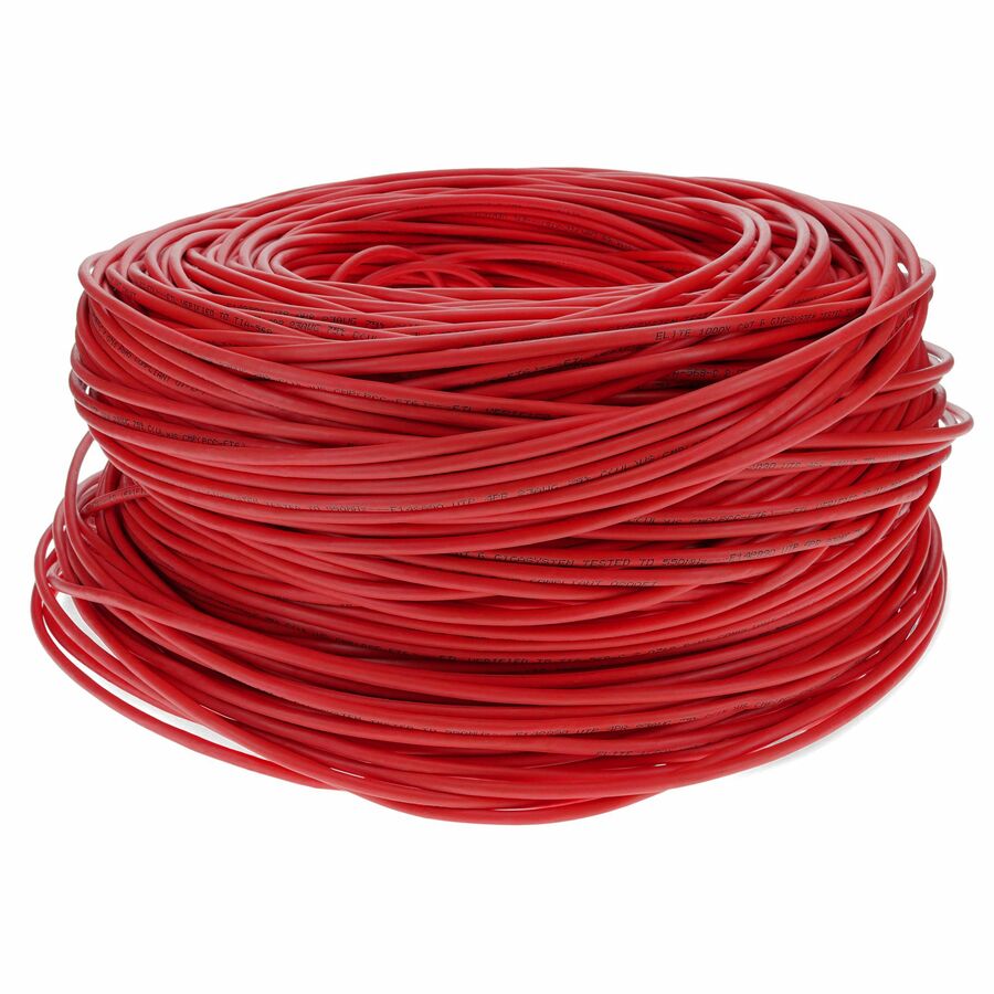 AddOn 1000ft Non-Terminated Red CAT 6 Shielded PVC Bulk Cable