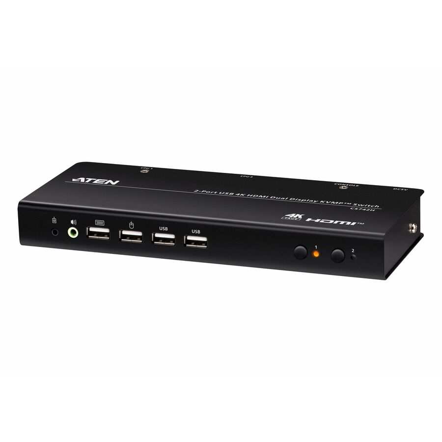 ATEN 2-Port USB 4K HDMI Dual-Display KVMP Switch (Cables included)