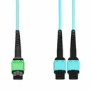 AddOn 3m MPO/APC to 2xMPO/UPC Aqua OM4 LSZH 16-Strand Fiber Fanout Cable