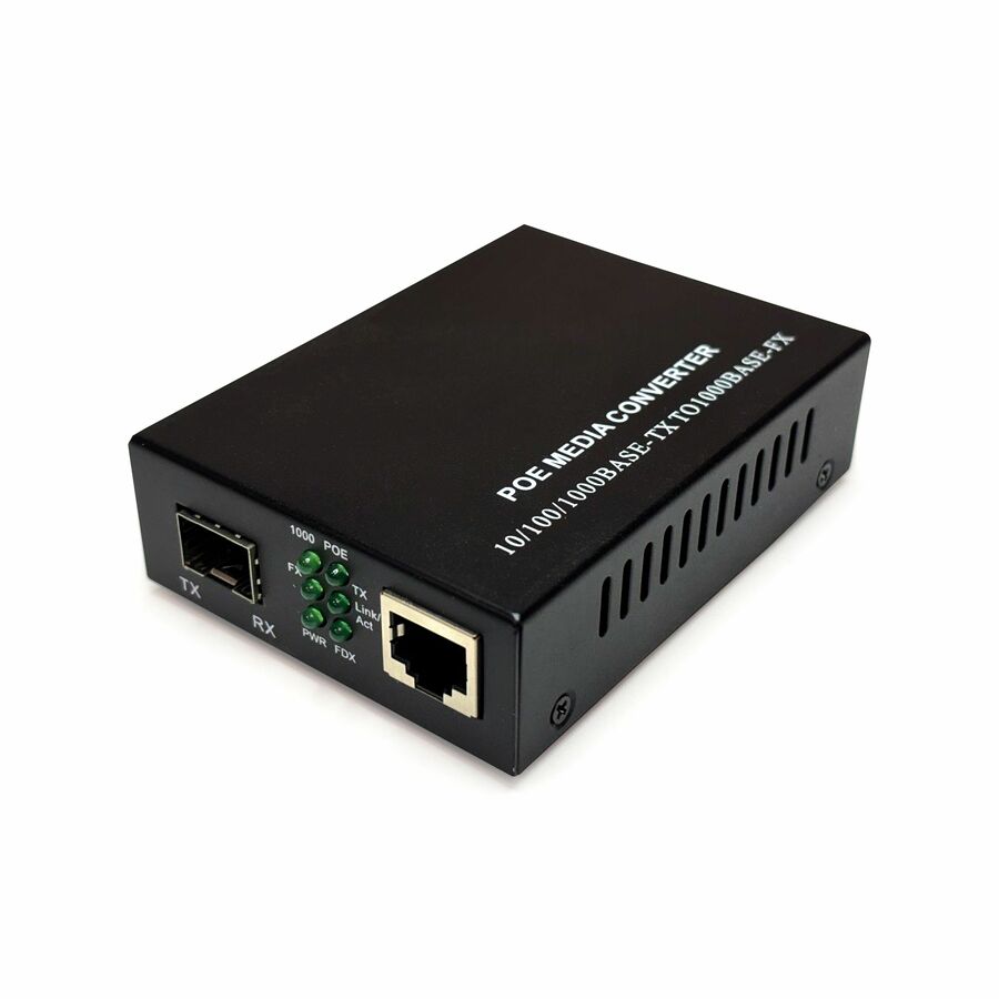 Black Box Gigabit Ethernet (1000-Mbps) PoE+ Media Converter - 10/100/1000-Mbps Copper to 1000-Mbps Fiber