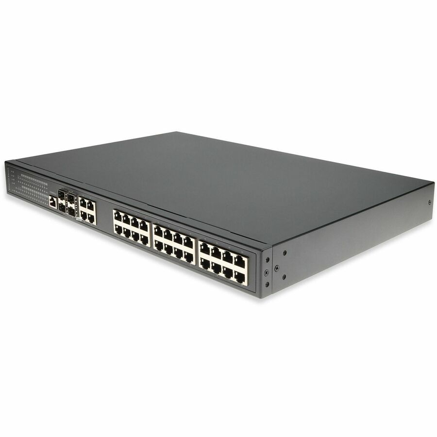 AddOn 24-Port L3 Managed Gigabit PoE+Switch with 4 10G SFP+ Uplinks , support 24Port PoE IEEE802.3af/at (total in 400W) (1U Rack)