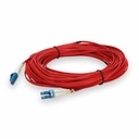 AddOn 15m LC to LC Red OS2 Duplex OFNR (Riser-Rated) SMF Fiber Patch Cable