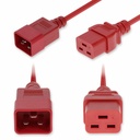 AddOn 6ft C20 Male to C19 Female Standard Commercial Temp 14 AWG 250V at 15A PVC SJT (Service Junior Thermoplastic) Red Power Cable