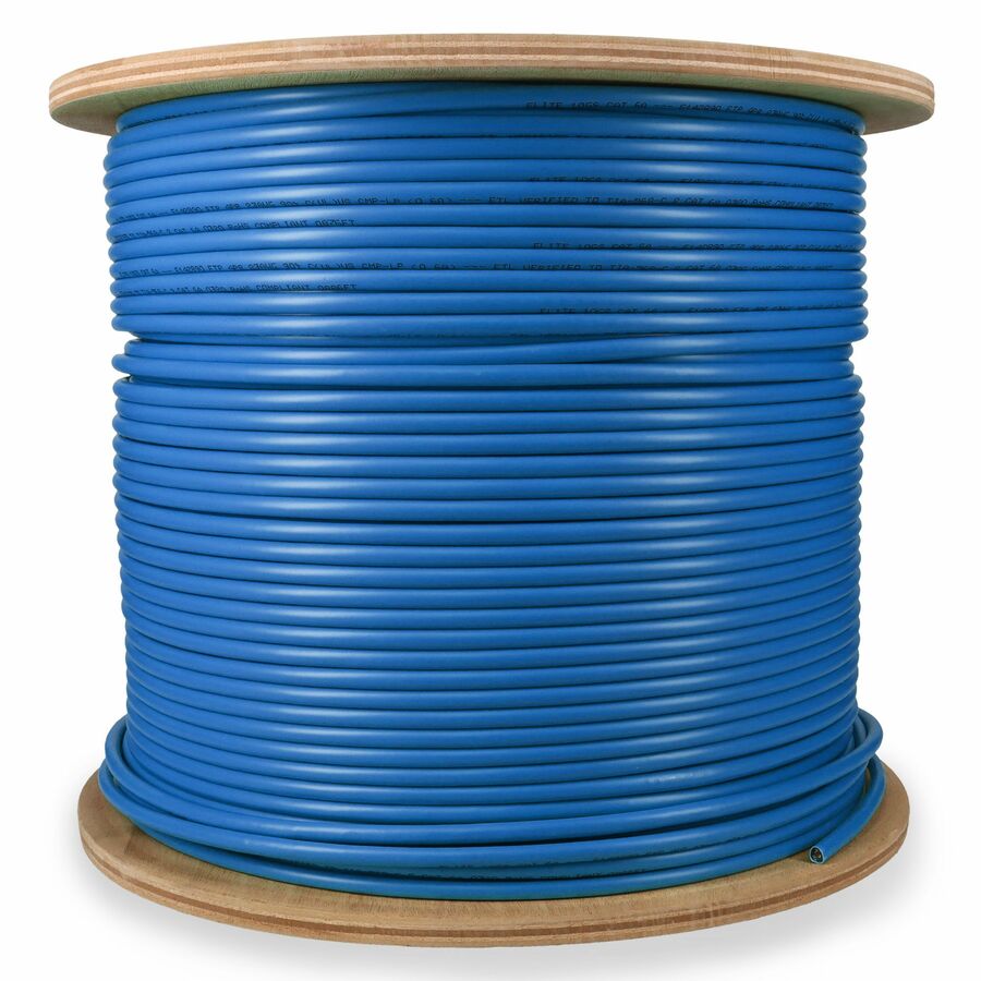 AddOn 1000ft Non-Terminated Blue CAT 6A Shielded Plenum-Rated Bulk Cable