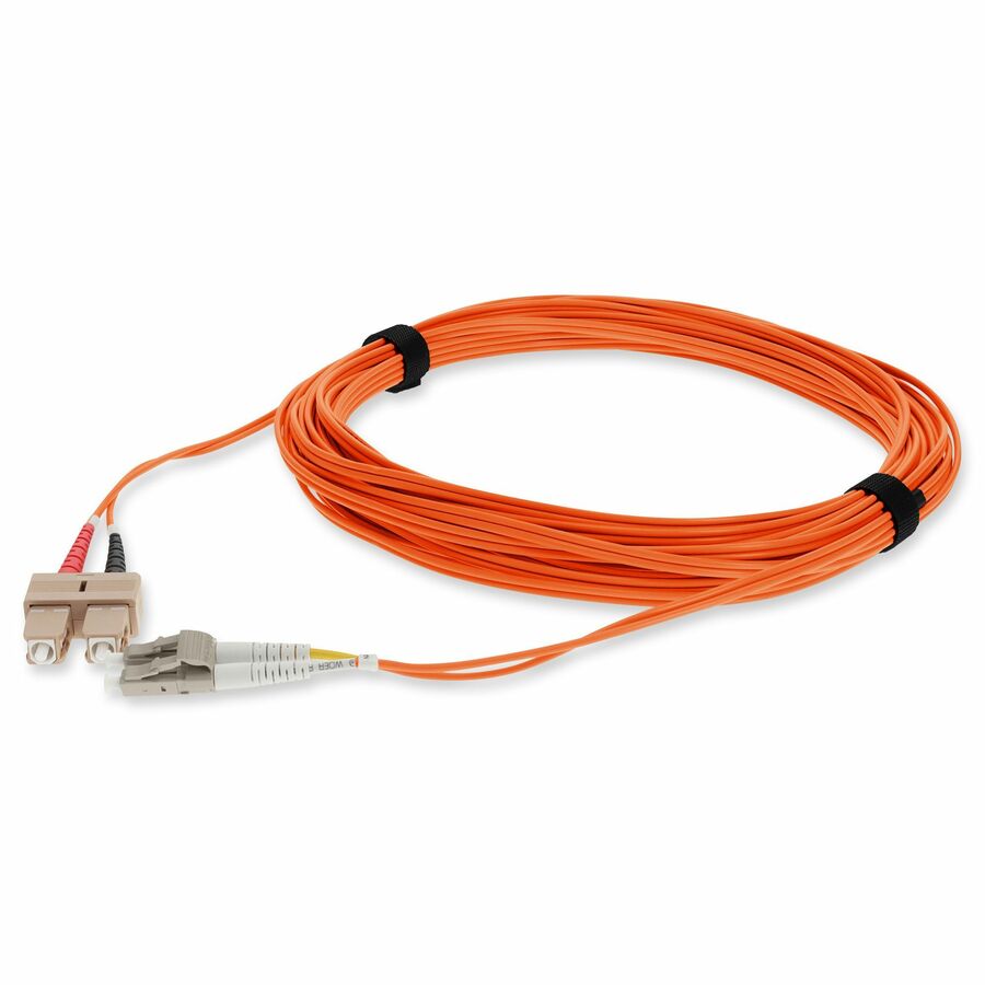 AddOn 3m SC to LC Orange OM4 Duplex OFNR (Riser-Rated) Fiber Patch Cable