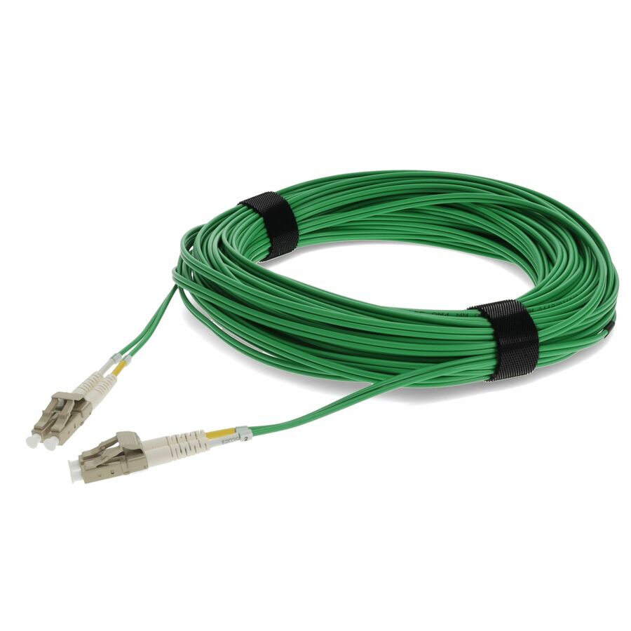 AddOn 20m LC to LC Green OM4 Duplex OFNP (Plenum-Rated) Fiber Patch Cable